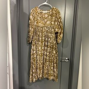 Daughters of India Kyra Midi dress in Olive size Medium